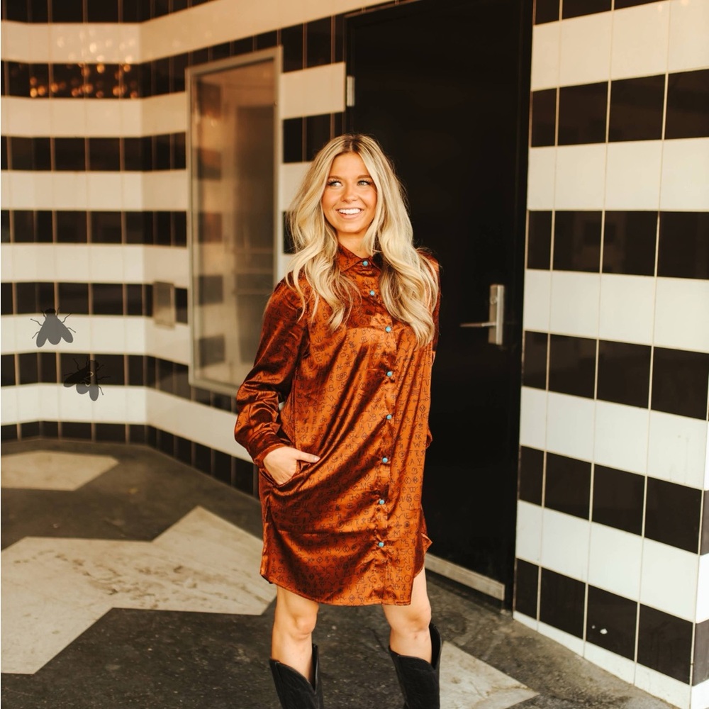 Elegant Rust Dress